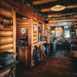 Entrance to the Ranch House Restaurant at Beaver Meadows Resort in Red Feather Lakes, Colorado