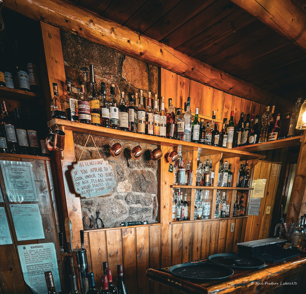 Bar at the Ranch House Restaurant at Beaver Meadows Resort in Red Feather Lakes, Colorado