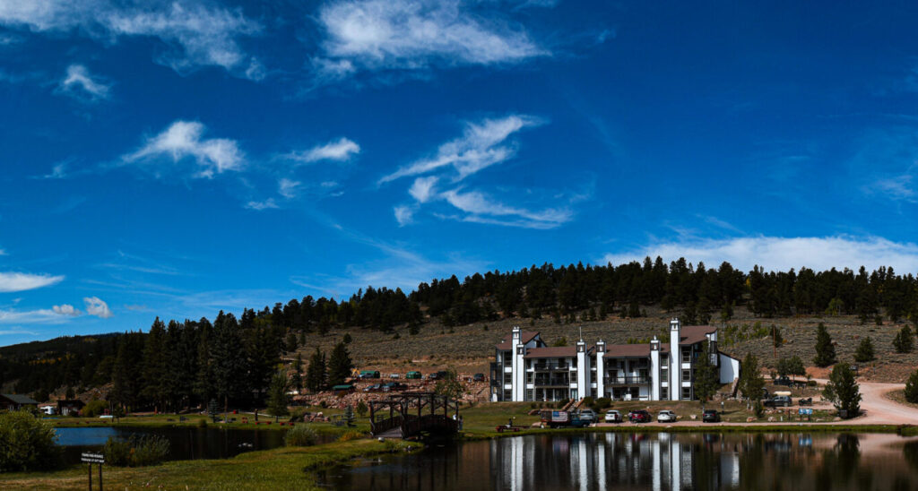 Panoramic Photo of Entrance to Beaver Meadows Resort, Red Feather Lakes, Colorado
