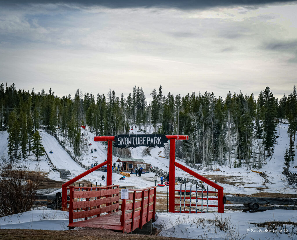 Entrance to Snow Tubing Slopes at Beaver Meadows Resort near Red Feather Lakes