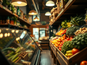 Fresh Produce Aisle similar to Red Feather Supermarket in Red Feather Lakes, Colorado.