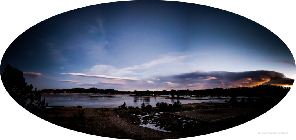 Dowdy Lake State Park Picnic Site at Sunset, Red Feather Lakes, Colorado