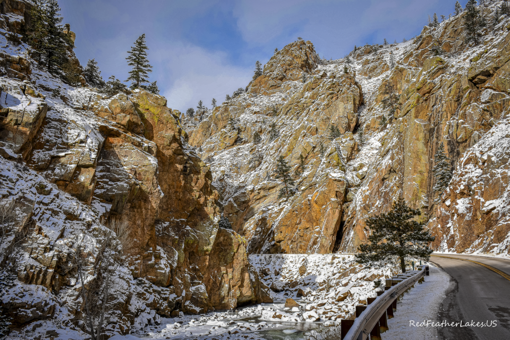 Dramatic Cliffs Along Colorado Highway 14 in Bellvue Near Fort Collins, Colorado