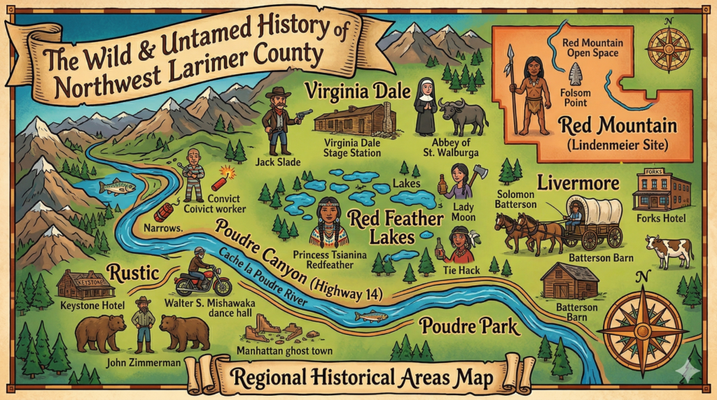 Wild History of Northwest Larimer County Historical map of Northwest Larimer County