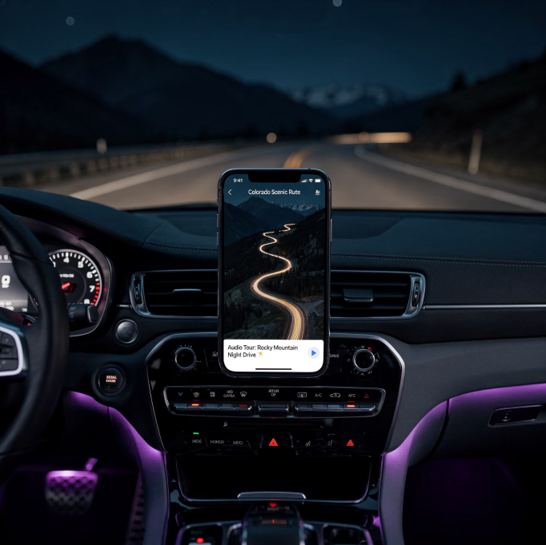Picture1 Night drive with smartphone navigation.