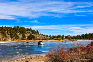 Ice Fishing Under Blue Skies at West Lake in Red Feather Lakes Colorado Ice Fishing Under Blue Skies at West Lake in Red Feather Lakes Colorado