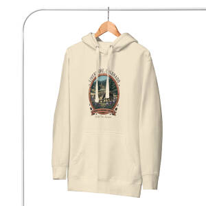 Cream hoodie with Livermore Colorado graphic design