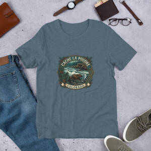 Cache La Poudre Colorado graphic T-shirt flat lay