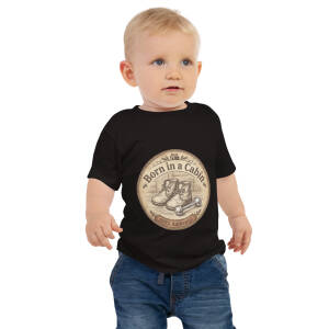 Toddler wearing Born in a Cabin T-shirt