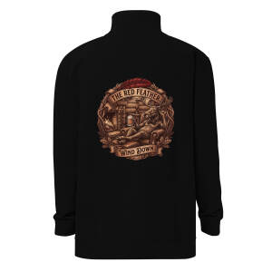 Black sweatshirt with moose fireplace graphic design