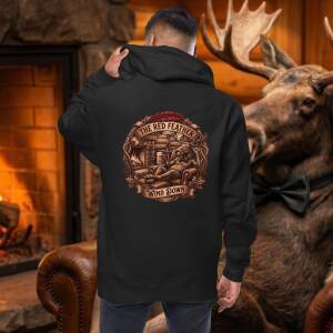 Red Feather Wind Down Unisex fleece zip up hoodie
