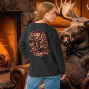 Unisex garment-dyed sweatshirt | Red Feather Wind Down Print