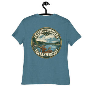 Teal T-shirt with moose lake graphic