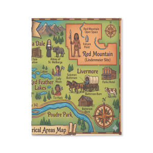 Front cover of the Pioneer Passport coloring book for northwest Larimer County