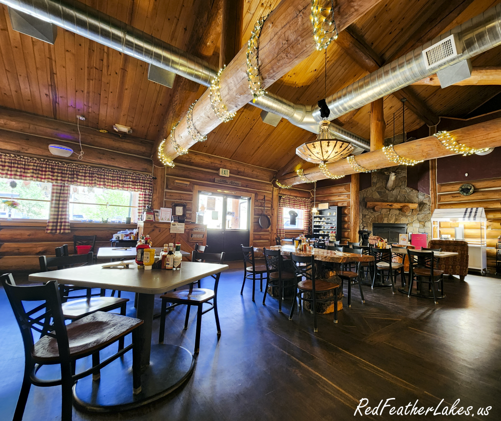 The log dining room at Glen Echo Resort, a stop along Highway 14 on the way up to Long Draw Road