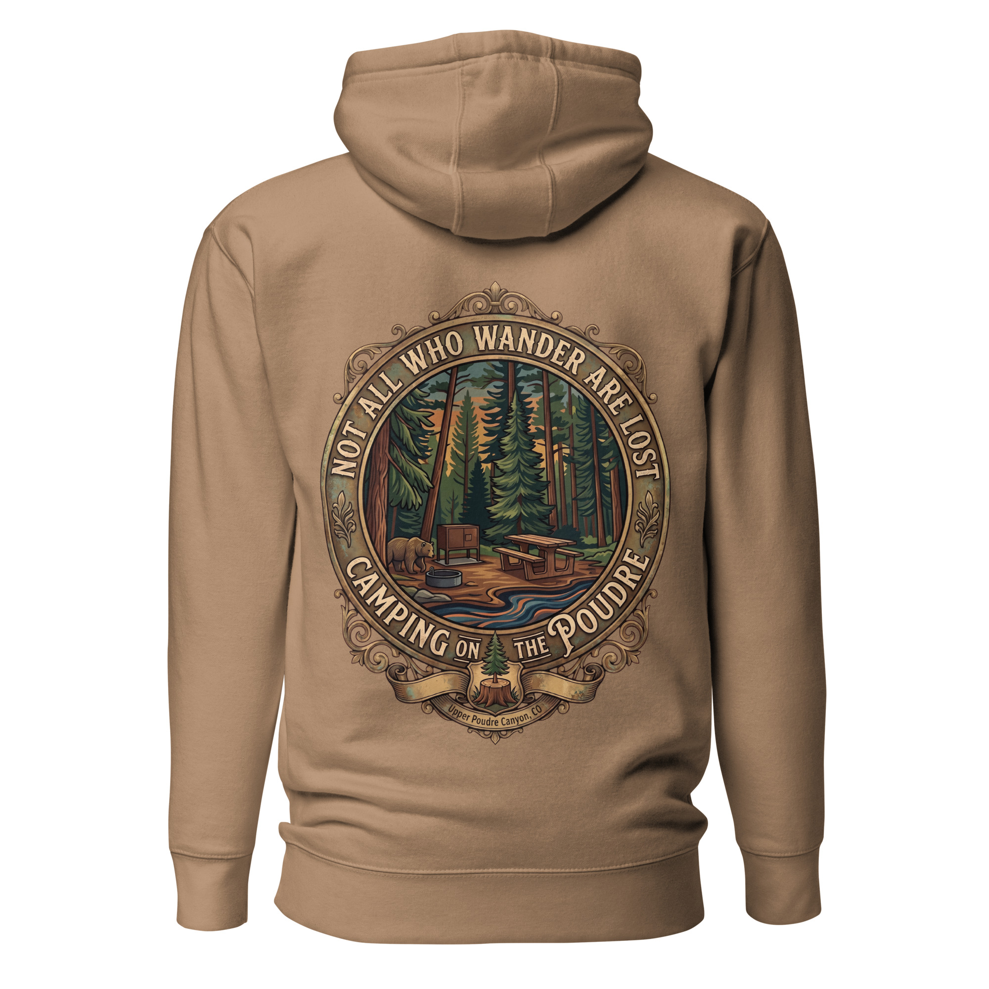 Not All Who Wander Are Lost — Camping on the Poudre Hoodie - Image 2
