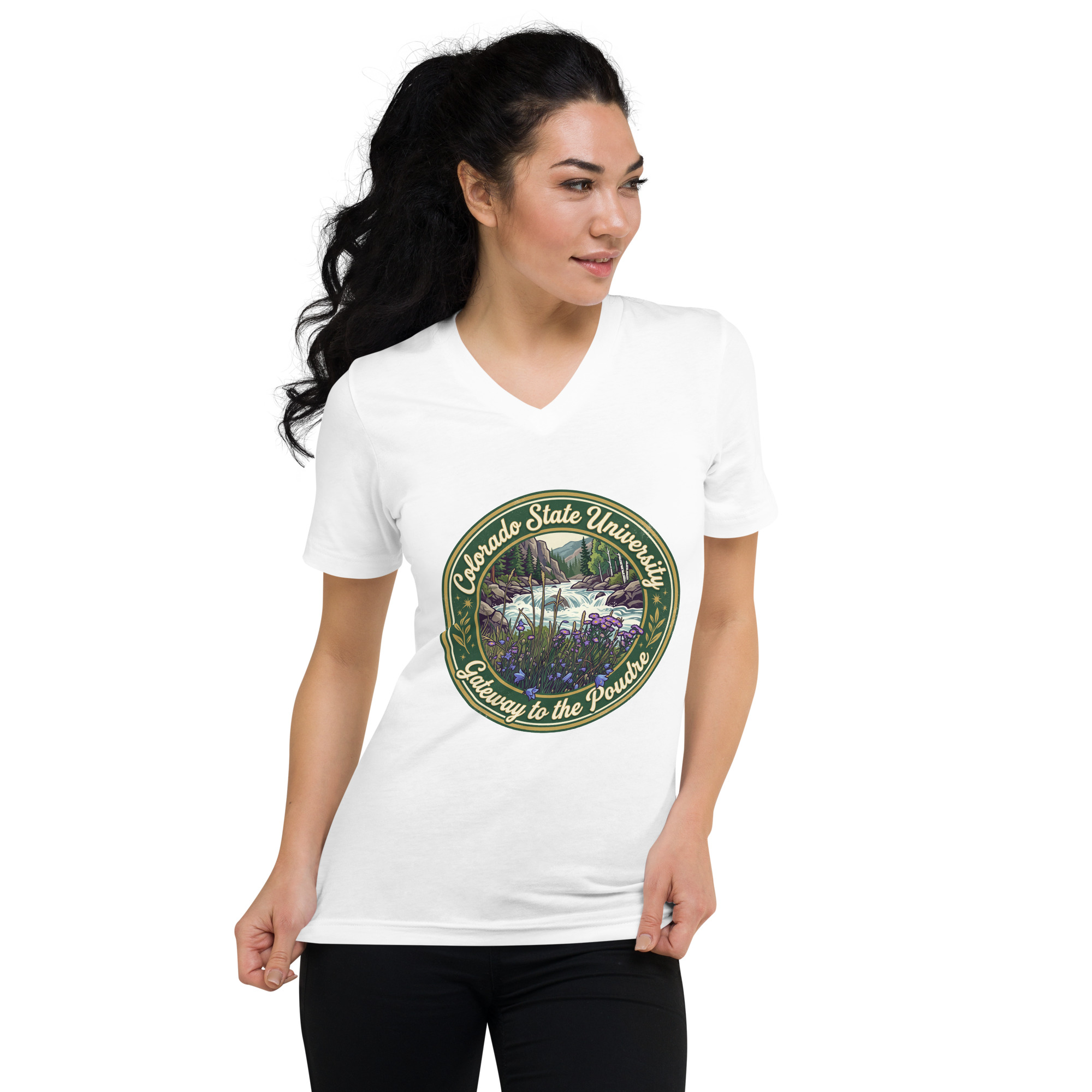 Unisex Short Sleeve V-Neck T-Shirt - Image 2